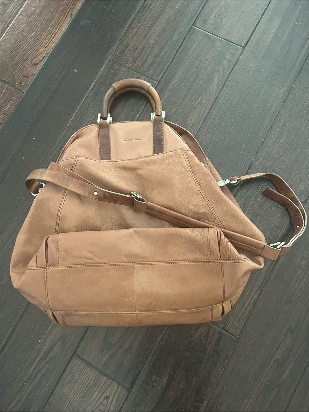 Kenneth Cole Soft Leather Tote Shoulder Bag Brown